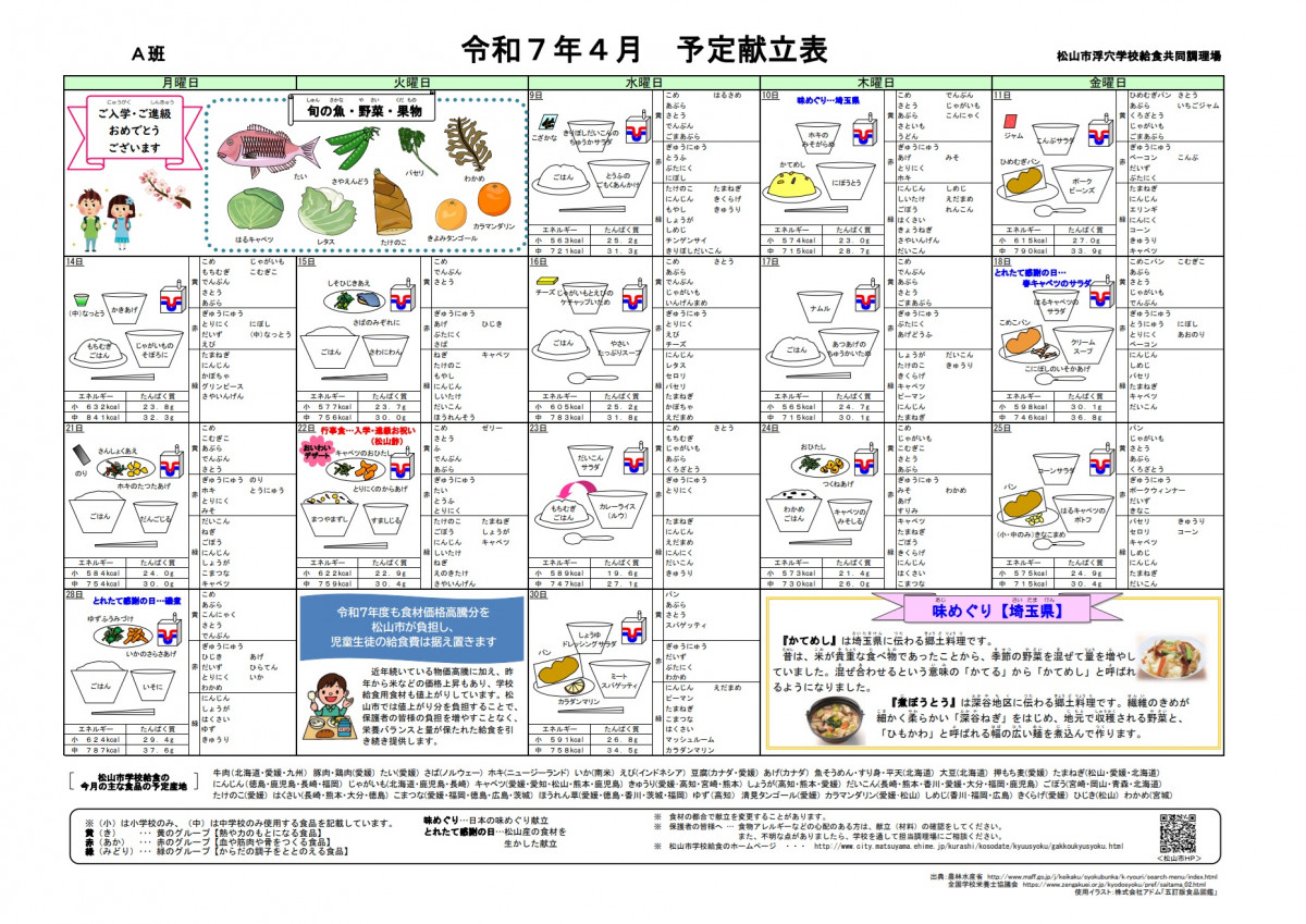 ４月　献立